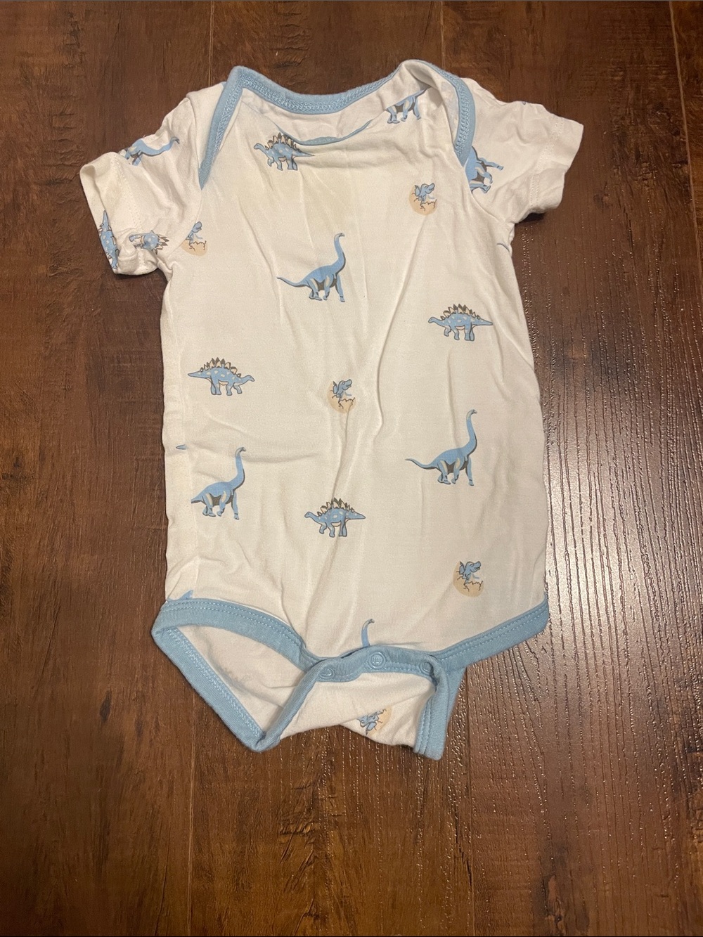 Baby One-Piece Bodysuit with Blue Dino Print